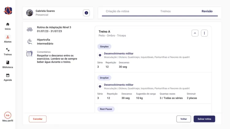 Criacao de Treinos Revisao Como criar uma rotina de treino rotina de treino