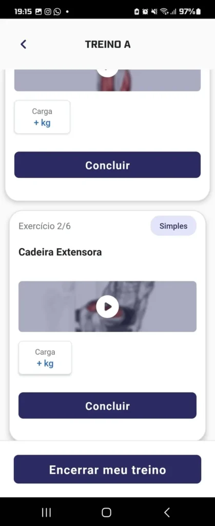 encerrar meu treino cadu 1 Como Realizar Seu Treino no Cadu Fit treino