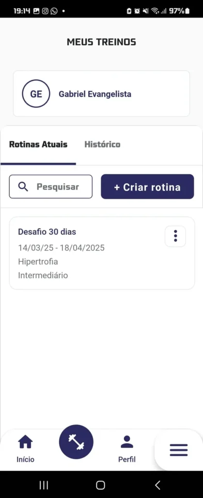 meus treinos cadu 1 Como Realizar Seu Treino no Cadu Fit treino